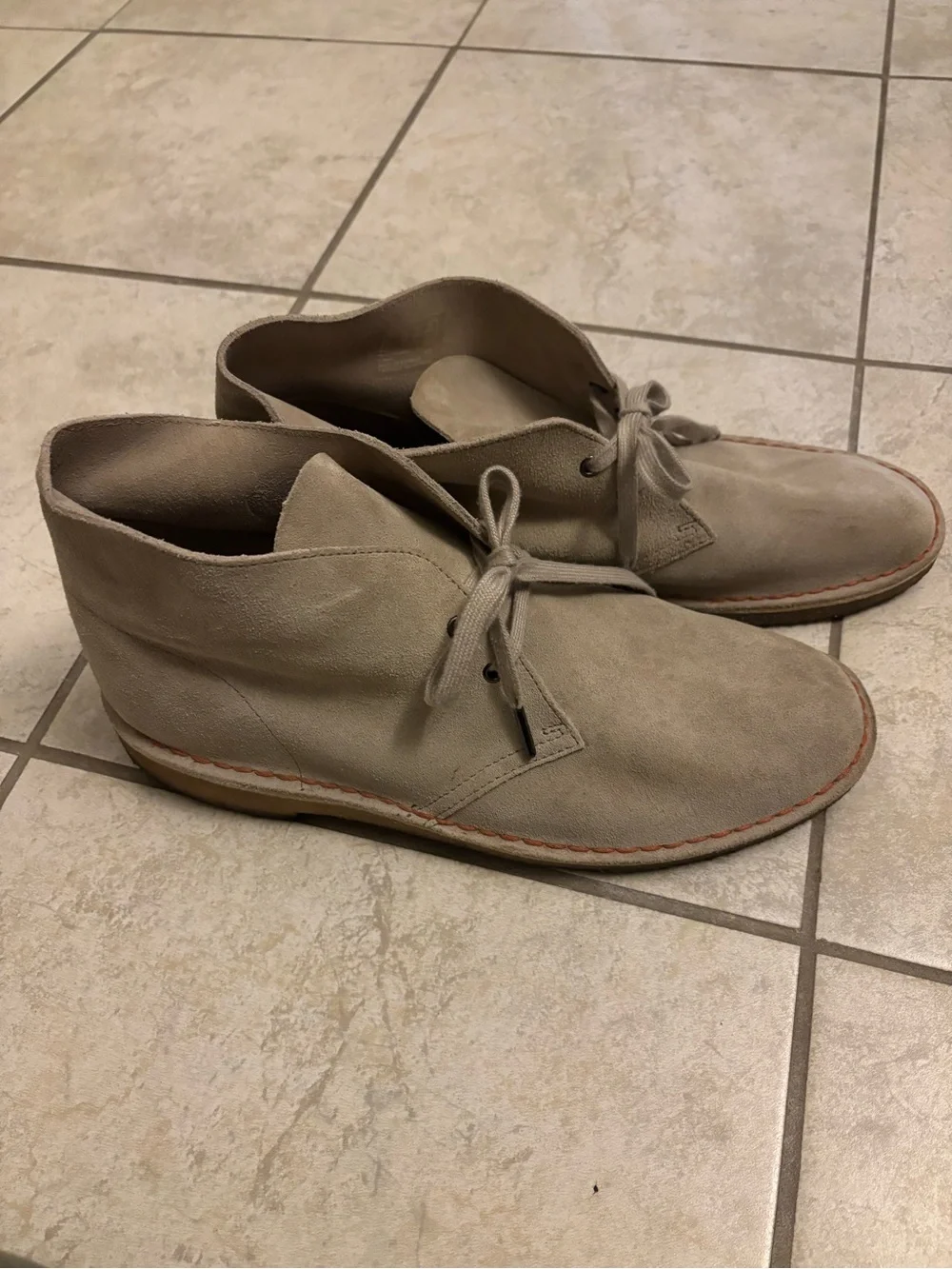 Clarks Taupe Suede Chukka Boots